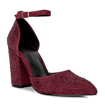 Rag & Co Women's Rhinestone Block Heel Dress Sandals