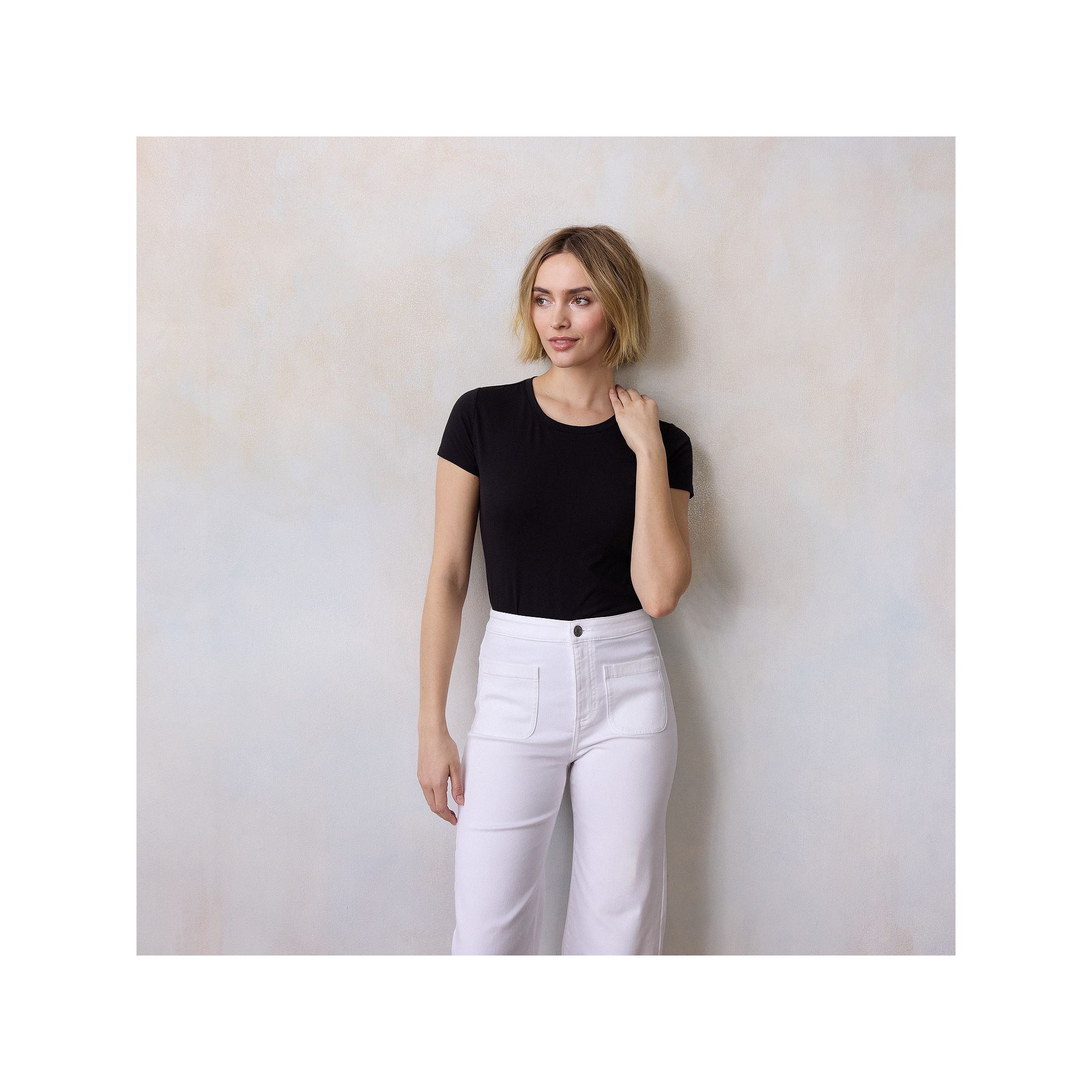 Womens LC Lauren Conrad Short Sleeve Tee, Size: XS, Black Ore