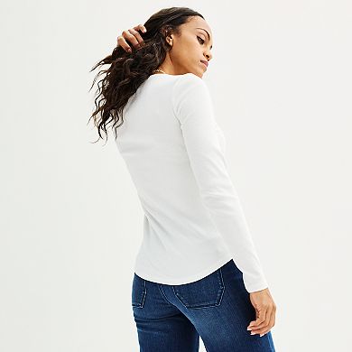 Women's Sonoma Goods For Life® Ribbed Long Sleeve Tee
