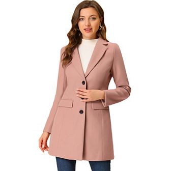 Women's Notched Lapel Long Sleeves Single Breasted Winter Long Coat