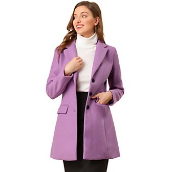 Women's Notched Lapel Long Sleeves Single Breasted Winter Long Coat