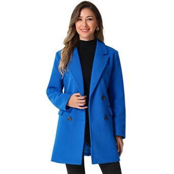 Women's Notch Lapel Double Breasted Belted Mid Length Trenchcoat
