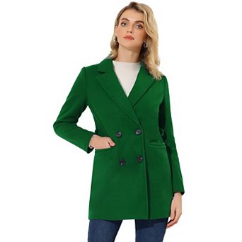Women's Notch Lapel Double Breasted Belted Mid Length Trenchcoat