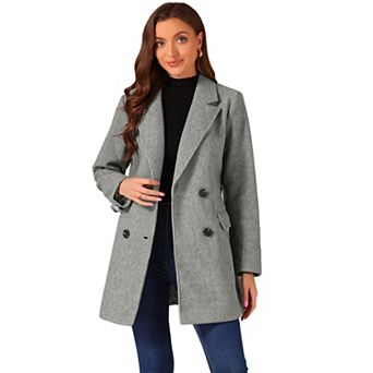 Women's Notch Lapel Double Breasted Belted Mid Length Trenchcoat