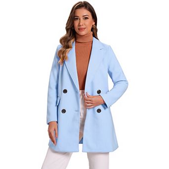 Women's Notch Lapel Double Breasted Belted Mid Length Trenchcoat
