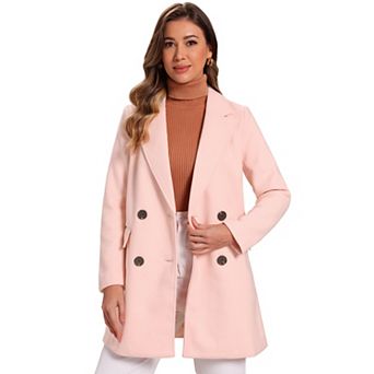 Women's Notch Lapel Double Breasted Belted Mid Length Trenchcoat