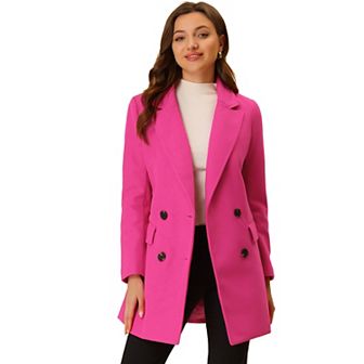Women's Notch Lapel Double Breasted Belted Mid Length Trenchcoat