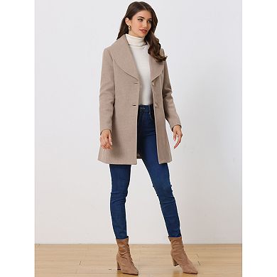 Women's Cute Turn Down Collar Single Breasted Long Belted Trenchcoat
