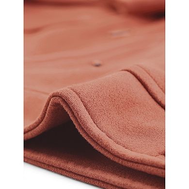 Women's Turn Down Collar Faux Suede Cropped Moto Jacket