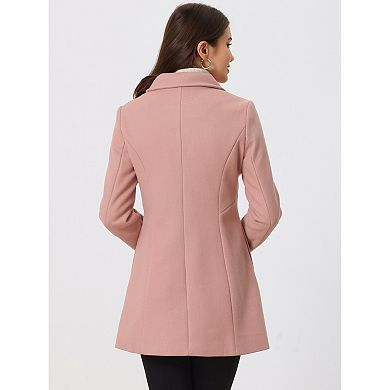 Women's Peter Pan Collar Double Breasted Long Sleeve Winter Coat