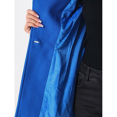 Women's Stand Collar Tie Waist Winter Classic Long Trenchcoat