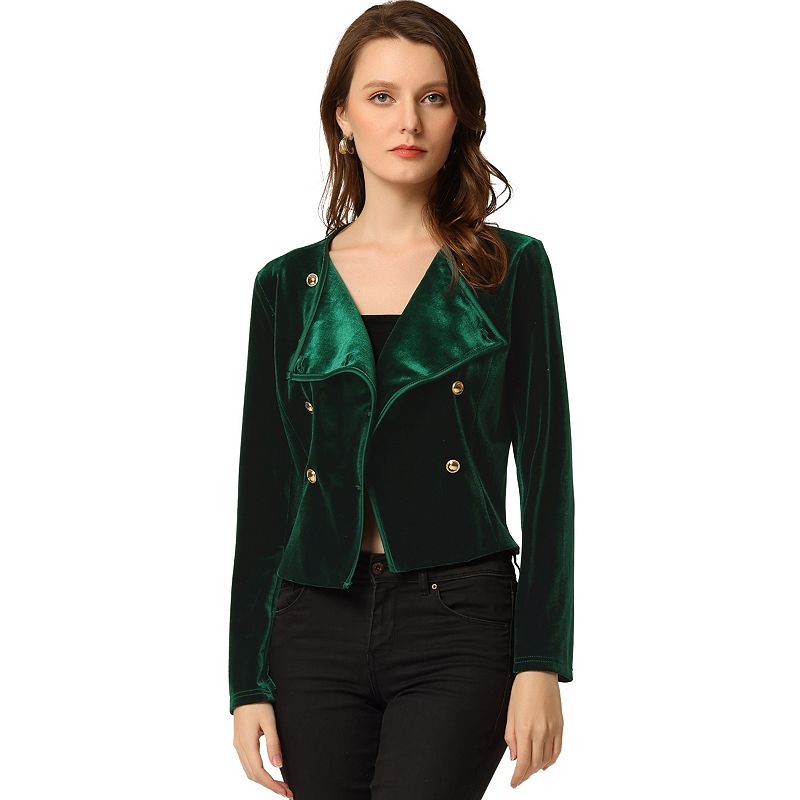 Cropped velvet hot sale jacket womens