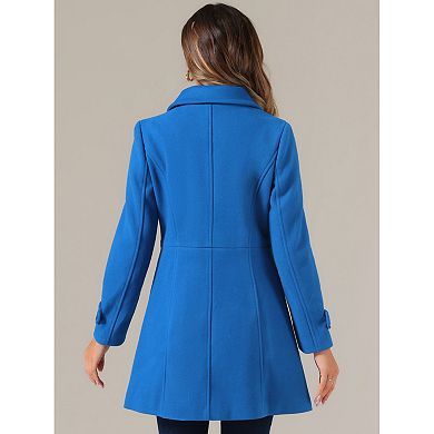 Women's Peter Pan Collar Single Breasted Button Front Winter Coat