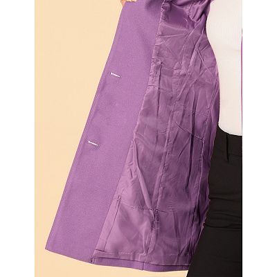 Women's Single Breasted Notched Lapel Mid Length Overcoat