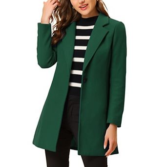 Women's Classic Notched Lapel Long Sleeves Long Overcoat