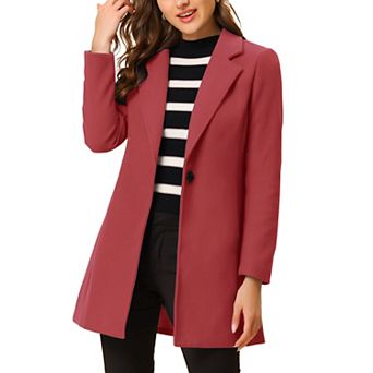 Women's Classic Notched Lapel Long Sleeves Long Overcoat