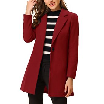 Women's Classic Notched Lapel Long Sleeves Long Overcoat