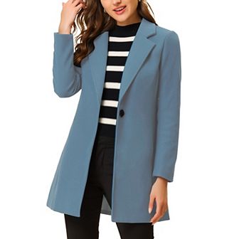 Women's Classic Notched Lapel Long Sleeves Long Overcoat