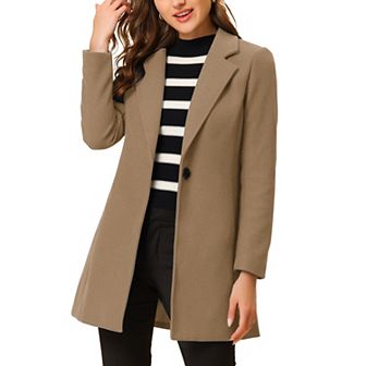 Women's Classic Notched Lapel Long Sleeves Long Overcoat