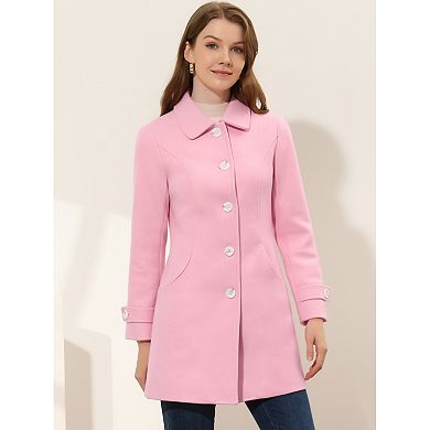 Women's Peter Pan Collar Winter Outwear Trench Coats