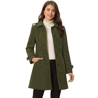 Women's Peter Pan Collar Winter Outwear Trench Coats