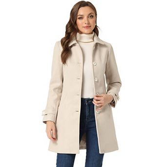 Women's Peter Pan Collar Winter Outwear Trench Coats