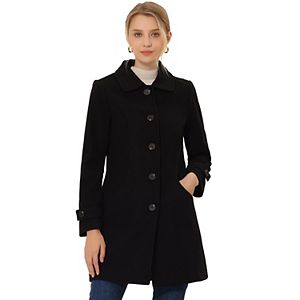 Women's Winter Stand Collar Long Sleeve Single Breasted Long Overcoat