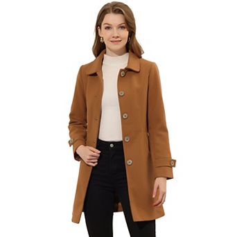 Women's Peter Pan Collar Winter Outwear Trench Coats