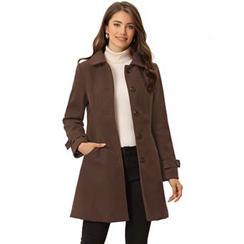 Women's Peter Pan Collar Winter Outwear Trench Coats