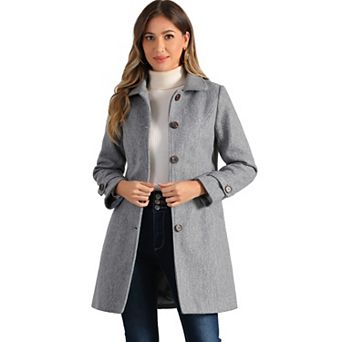Women's Peter Pan Collar Winter Outwear Trench Coats