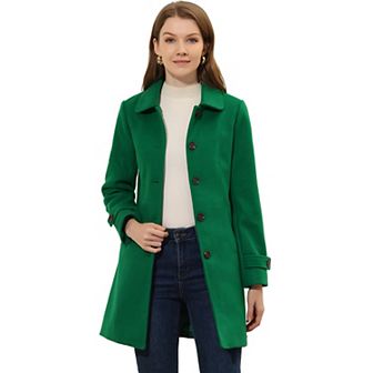 Women's Peter Pan Collar Winter Outwear Trench Coats