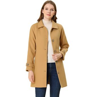 Women's Peter Pan Collar Winter Outwear Trench Coats