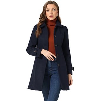 Women's Peter Pan Collar Winter Outwear Trench Coats