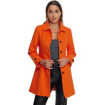 Women's Peter Pan Collar Winter Outwear Trench Coats