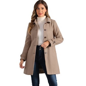 Women's Peter Pan Collar Winter Outwear Trench Coats