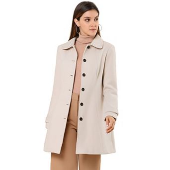 Women's Peter Pan Collar Single Breasted Winter Overcoat