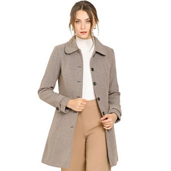 Women's Peter Pan Collar Single Breasted Winter Overcoat