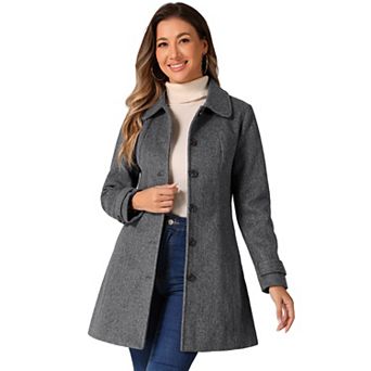 Women's Peter Pan Collar Single Breasted Winter Overcoat