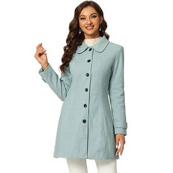 Women's Peter Pan Collar Single Breasted Winter Overcoat