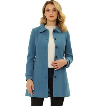 Women's Peter Pan Collar Single Breasted Winter Overcoat