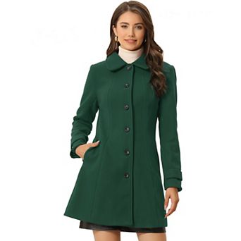 Women's Peter Pan Collar Single Breasted Winter Overcoat