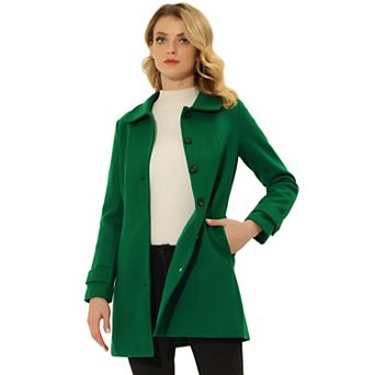 Women's Peter Pan Collar Single Breasted Winter Overcoat