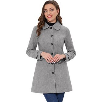 Women's Peter Pan Collar Single Breasted Winter Overcoat