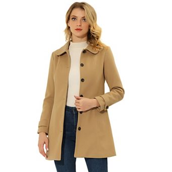 Women's Peter Pan Collar Single Breasted Winter Overcoat