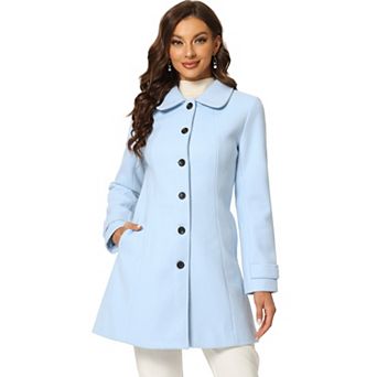 Women's Peter Pan Collar Single Breasted Winter Overcoat
