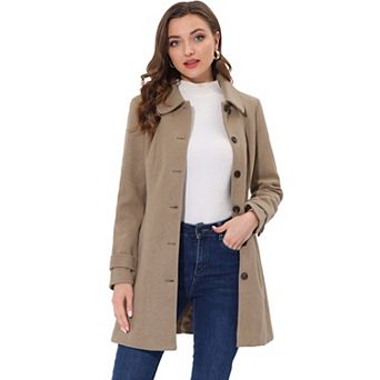 Women's Peter Pan Collar Single Breasted Winter Overcoat