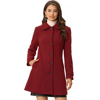 Women's Peter Pan Collar Single Breasted Winter Overcoat