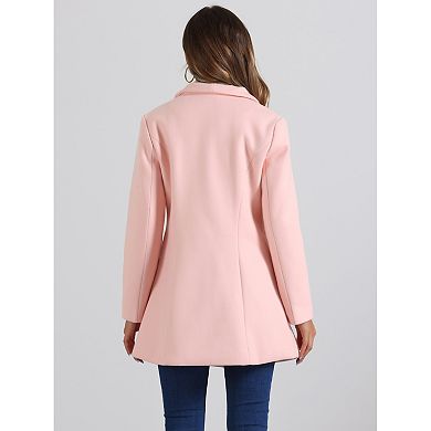 Women's Shawl Collar Button Casual Long Overcoat