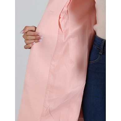 Women's Shawl Collar Button Casual Long Overcoat