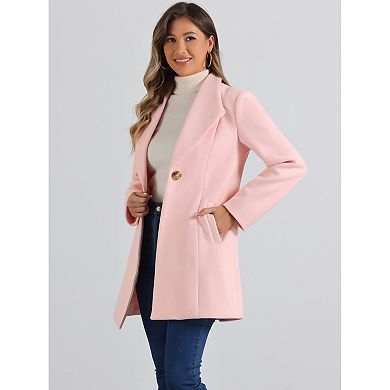 Women's Shawl Collar Button Casual Long Overcoat